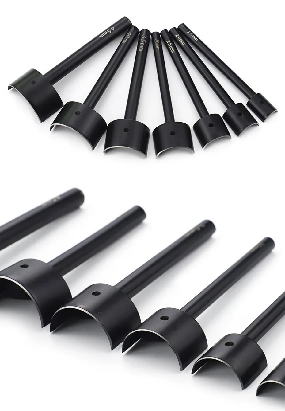 Halbrunder Locher 15 bis 45 mm für Gürtel und Taschen