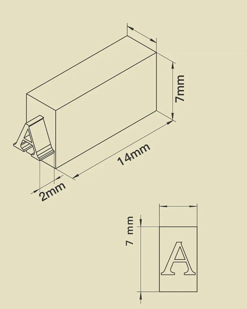 Heißfolienprägeset Messing Typensatz Lederhandwerk Verpackungen Karten