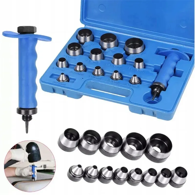 Hohlstanzer-Set Stahl 5 bis 35 mm 13-teilig