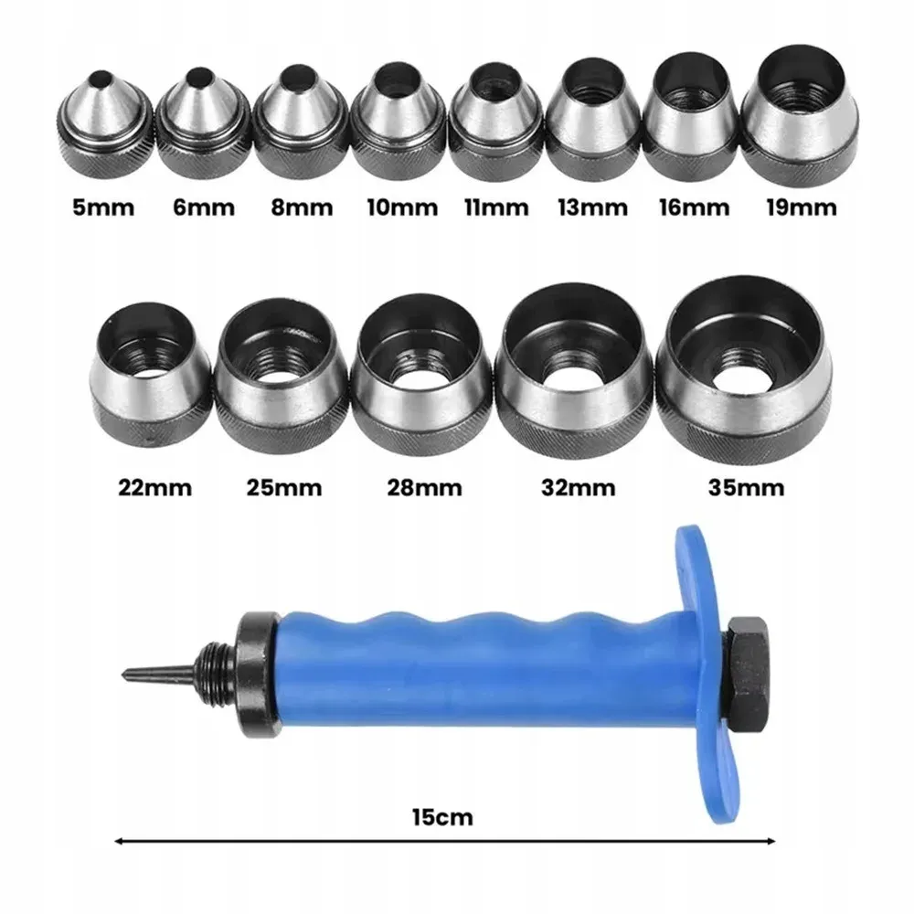Hohlstanzer-Set Stahl 5 bis 35 mm 13-teilig