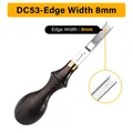 Kantenschäler Leder M390 DC53 4 bis 10 mm Ebenholzgriff – Farbe DC53 Stahl-8mm