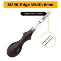 Kantenschäler Leder M390 DC53 4 bis 10 mm Ebenholzgriff – Farbe M390 Stahl - 6mm