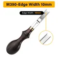 Kantenschäler Leder M390 DC53 4 bis 10 mm Ebenholzgriff – Farbe M390 Stahl - 10mm