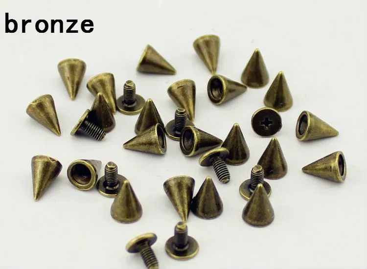 Kegel Farbige Nieten 7x10 mm für Kleidung Taschen Schuhe Lederhandwerk