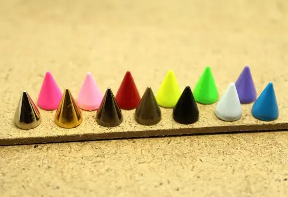 Kegel Farbige Nieten 7x10 mm für Kleidung Taschen Schuhe Lederhandwerk
