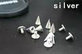 Kegel Farbige Nieten 7x10 mm für Kleidung Taschen Schuhe Lederhandwerk – Farbe silver