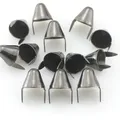 Kegel Nieten Rund 30 Stück für Punk Spikes Lederhandwerk Kleidung Taschen – Farbe metal-black