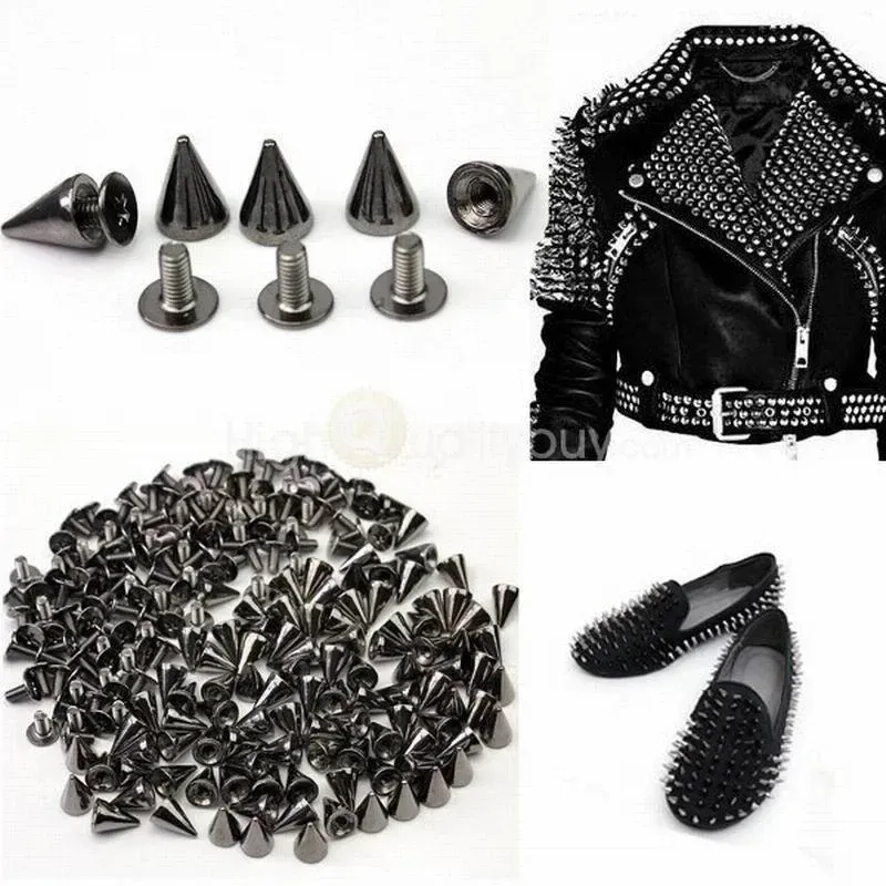 Kegel Nieten und Spikes 100 Stück für Kleidung und Taschen
