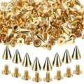 Kegel Nieten und Spikes 100 Stück für Kleidung und Taschen – Farbe Gold
