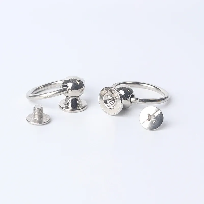 Kugel Nieten mit O-Ring 10 mm für Handtaschen Leder Umhängetaschen