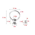 Kugel Nieten mit O-Ring 10 mm für Handtaschen Leder Umhängetaschen – Farbe Silver
