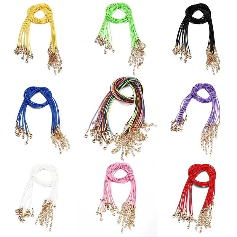 Kunstlederband 50 cm 1,5 mm bunt verstellbar für Schmuck