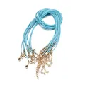 Kunstlederband 50 cm 1,5 mm bunt verstellbar für Schmuck – Farbe Himmelblau