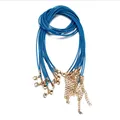 Kunstlederband 50 cm 1,5 mm bunt verstellbar für Schmuck – Farbe Pfauenblau