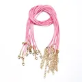 Kunstlederband 50 cm 1,5 mm bunt verstellbar für Schmuck – Farbe rosa