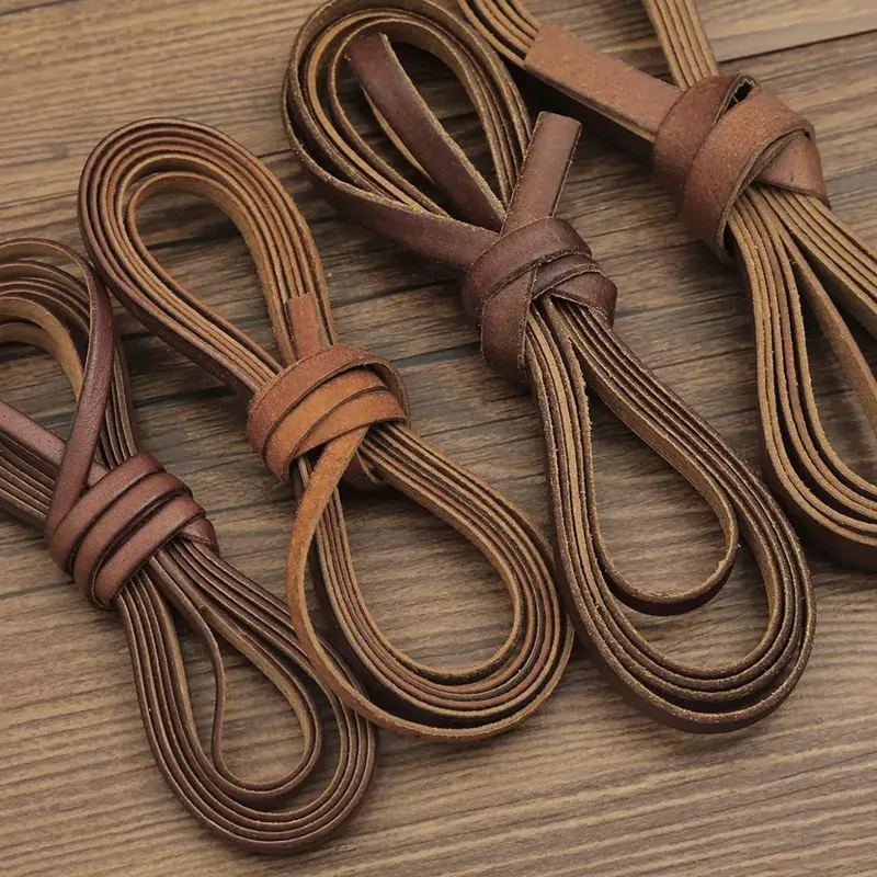 Kunstlederband rund flach 2 Meter für Armband Halskette