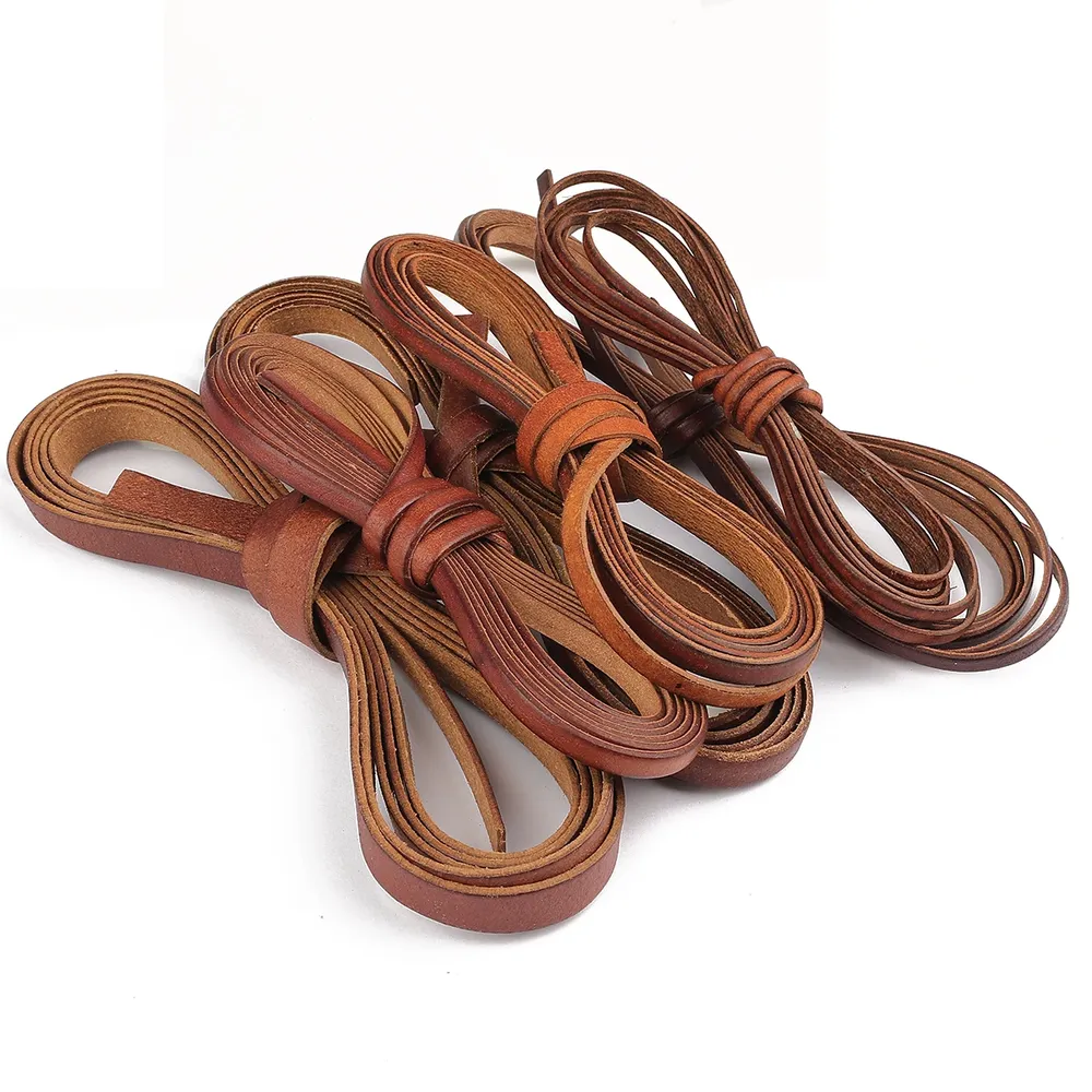 Kunstlederband rund flach 2 Meter für Armband Halskette