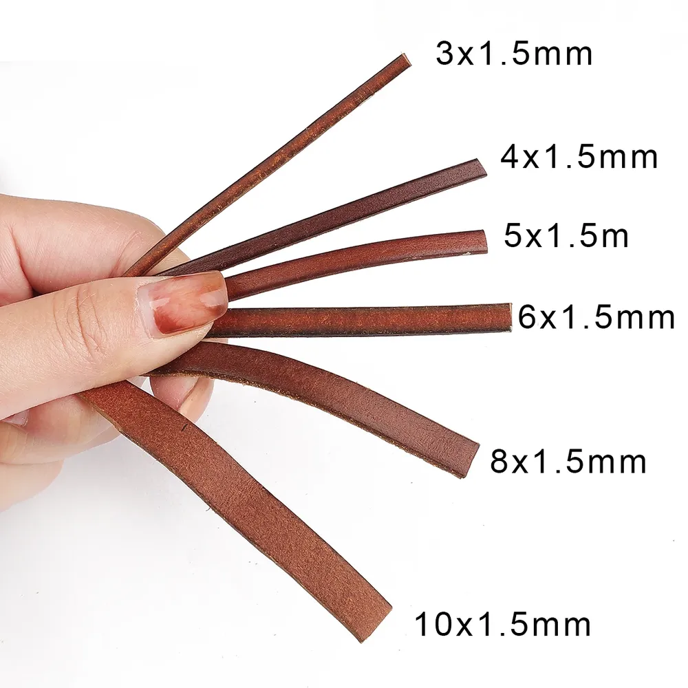 Kunstlederband rund flach 2 Meter für Armband Halskette