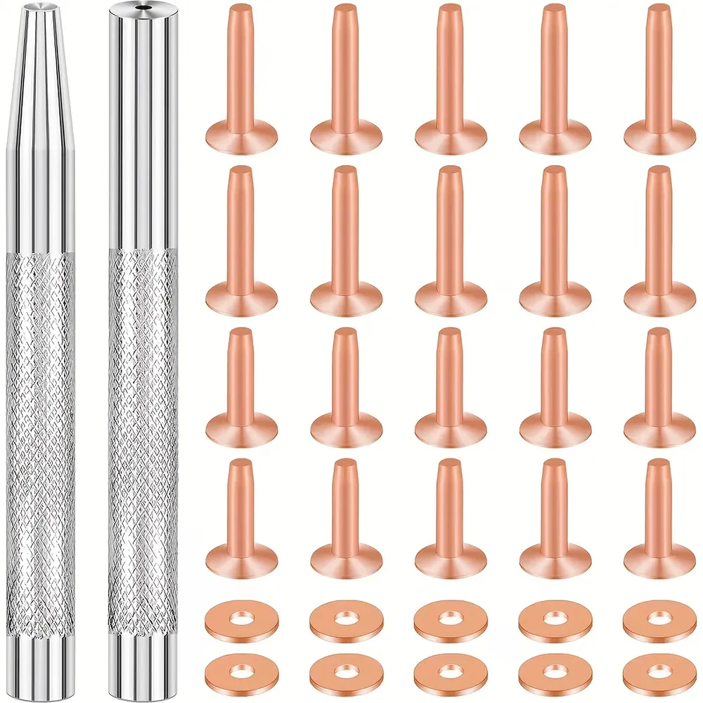 Kupferniet-Set mit Stempeln für Lederarbeiten