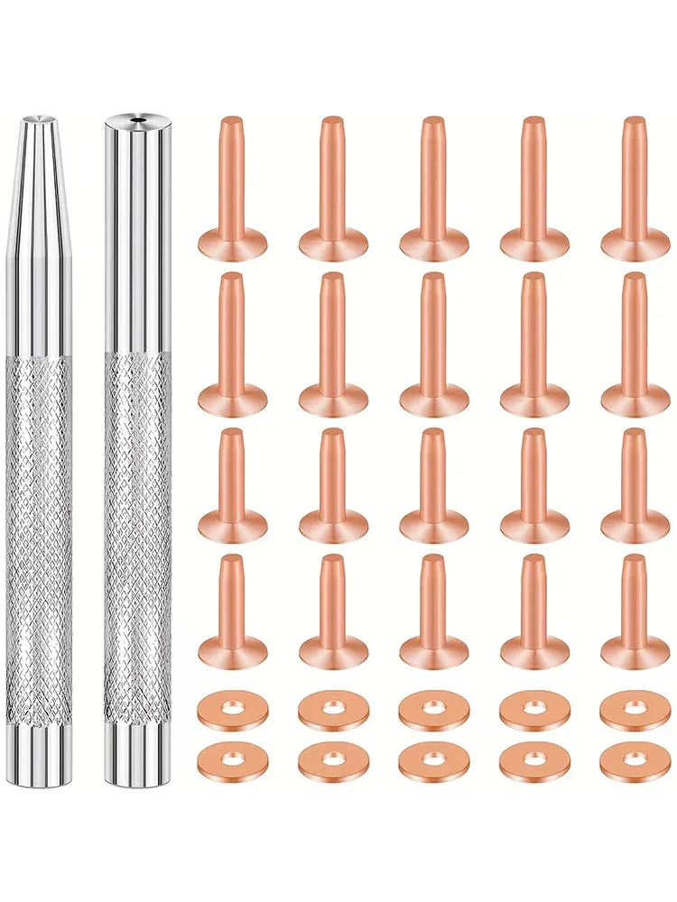 Kupferniet-Set mit Stempeln für Lederarbeiten