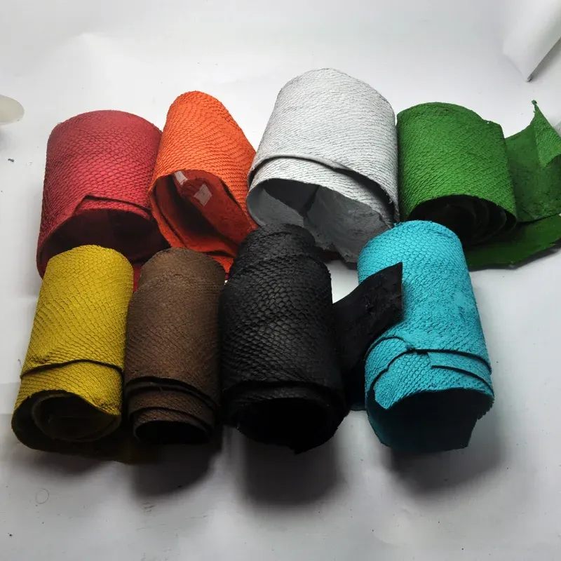 Lachs Haut Leder Stück 45 x 10 cm 4 Stück für DIY Dekoration