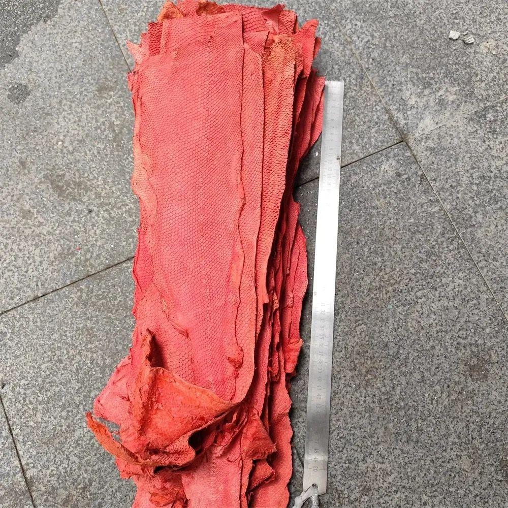 Lachs Haut Leder Stück 45 x 10 cm 4 Stück für DIY Dekoration