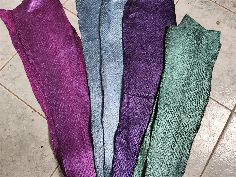 Lachs Haut Leder Stück 45 x 10 cm 4 Stück für DIY Dekoration