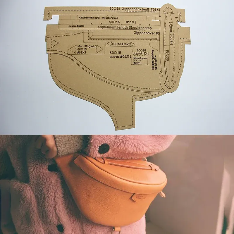 Leder Brusttasche Vorlage Papier Schablonen Umhängetasche