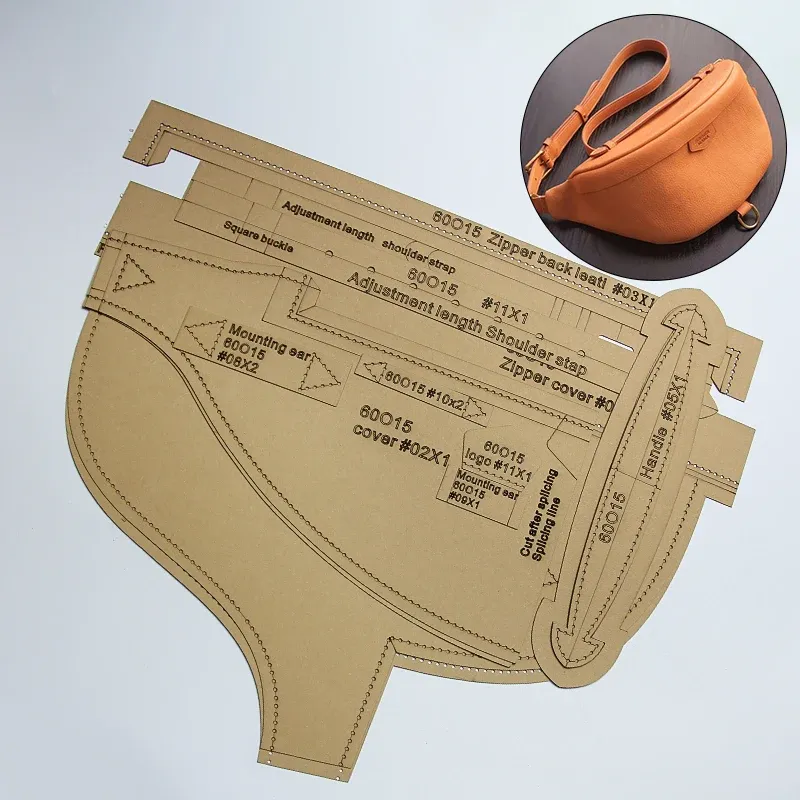 Leder Brusttasche Vorlage Papier Schablonen Umhängetasche