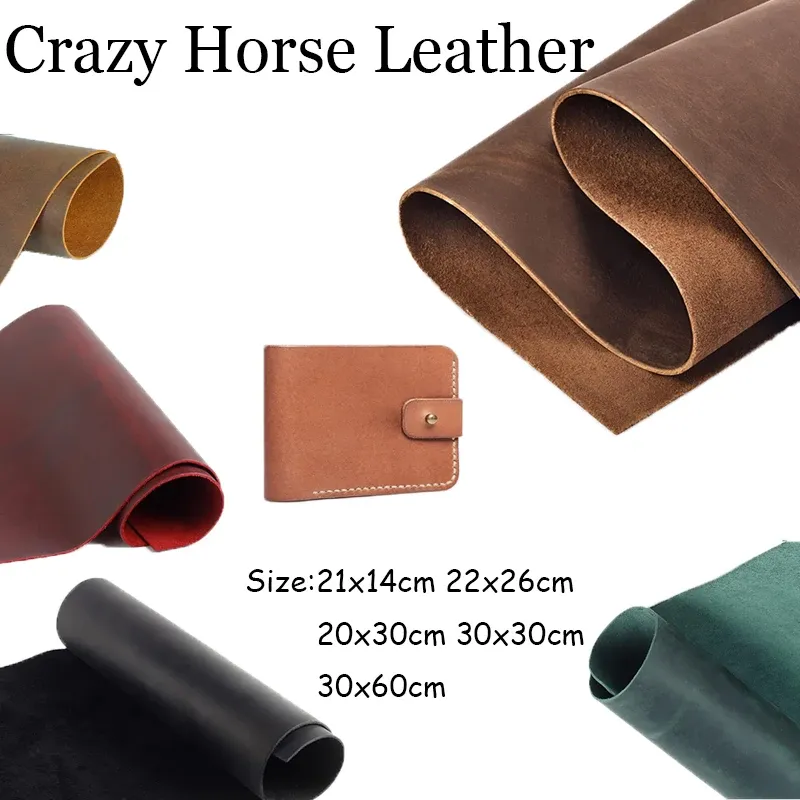 Leder Crazy Horse vorgeschnitten 21 x 14 cm für DIY Handwerk