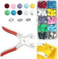 Leder Druckknopf Set Nieten Knöpfe Ösen Nähen Werkzeug – Farbe C 50set x tools