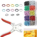Leder Druckknopf Set Nieten Knöpfe Ösen Nähen Werkzeug – Farbe D 50set x tools
