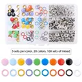 Leder Druckknopf Set Nieten Knöpfe Ösen Nähen Werkzeug – Farbe E 100 set mix