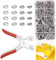 Leder Druckknopf Set Nieten Knöpfe Ösen Nähen Werkzeug – Farbe F 50set x tools