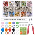 Leder Druckknopf Set Nieten Knöpfe Ösen Nähen Werkzeug – Farbe Mix 200set x tools