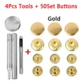 Leder Druckknöpfe Metall 10 bis 15 mm mit Werkzeugen für Kleidung – Farbe 4 Tool-50Set Gold