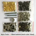 Leder Druckknöpfe Metall 10 bis 15 mm mit Werkzeugen für Kleidung – Farbe tools and 50set mix