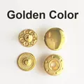 Leder Druckknöpfe Metall 10 bis 15 mm mit Werkzeugen für Kleidung – Farbe 50set golden