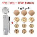 Leder Druckknöpfe Metall 10 bis 15 mm mit Werkzeugen für Kleidung – Farbe 4Tool-50SetLightgold