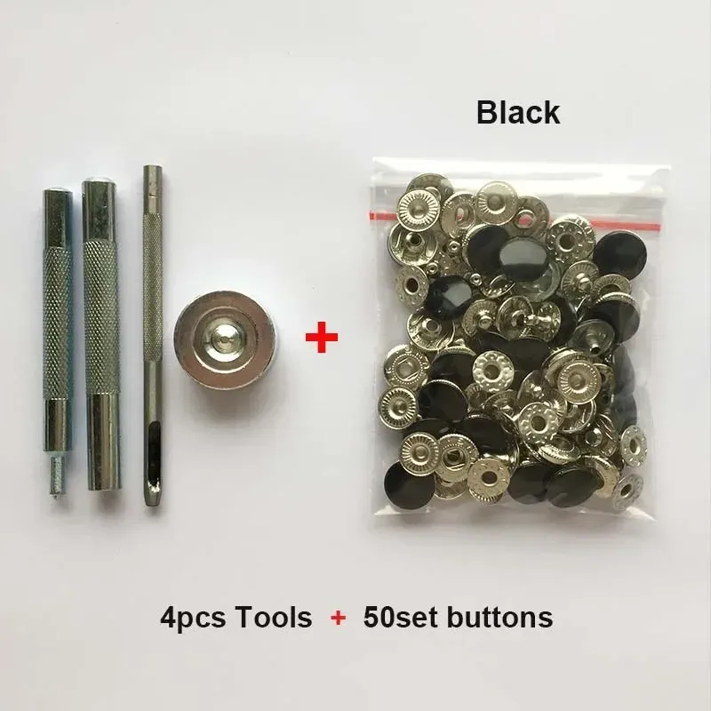 Leder Druckknöpfe Metall 10 bis 15 mm mit Werkzeugen für Kleidung