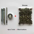 Leder Druckknöpfe Metall 10 bis 15 mm mit Werkzeugen für Kleidung – Farbe tools and 50set qgt