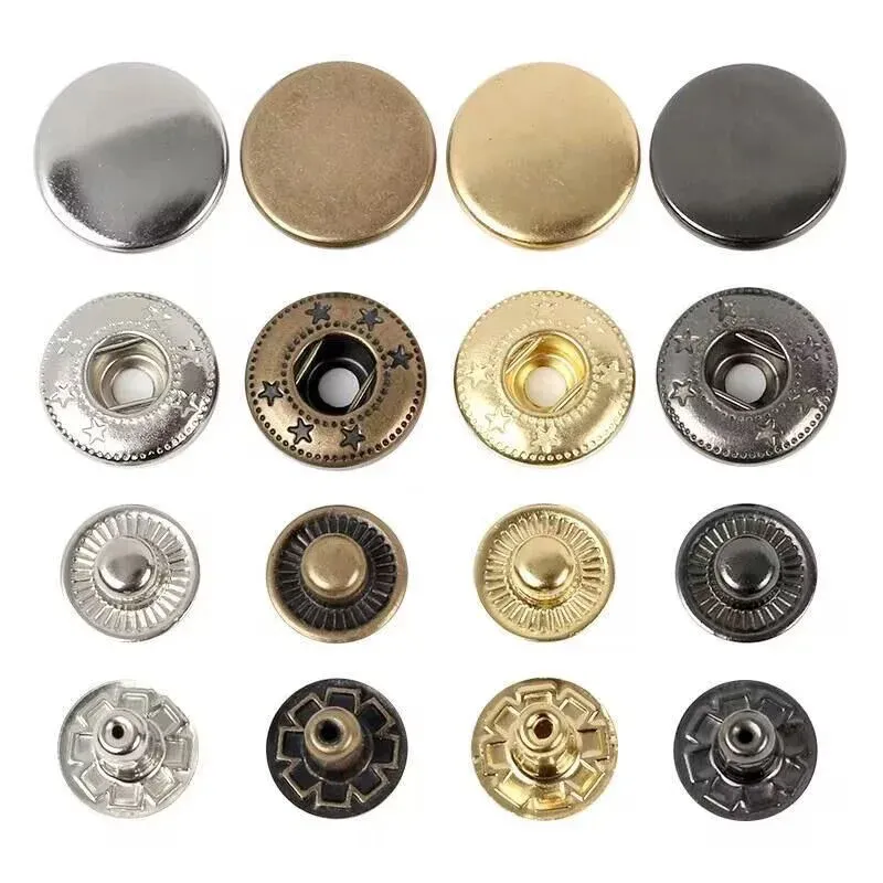 Leder Druckknöpfe Metall 10 bis 15 mm mit Werkzeugen für Kleidung
