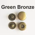 Leder Druckknöpfe Metall 10 bis 15 mm mit Werkzeugen für Kleidung – Farbe 50set green bronze