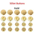Leder Druckknöpfe Metall 10 bis 15 mm mit Werkzeugen für Kleidung – Farbe 50Set Gold