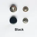 Leder Druckknöpfe Metall 10 bis 15 mm mit Werkzeugen für Kleidung – Farbe 50set black