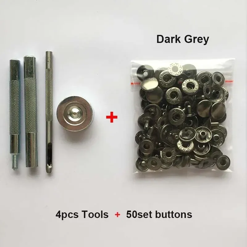 Leder Druckknöpfe Metall 10 bis 15 mm mit Werkzeugen für Kleidung