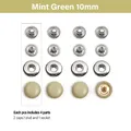 Leder Druckknöpfe mit Lederüberzug 10 mm für Geldbörsen Taschen Lederhandwerk – Farbe Mint Green 10mm