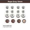 Leder Druckknöpfe mit Lederüberzug 10 mm für Geldbörsen Taschen Lederhandwerk – Farbe Rope Gray 10mm