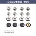 Leder Druckknöpfe mit Lederüberzug 10 mm für Geldbörsen Taschen Lederhandwerk – Farbe Midnight Blue 10mm