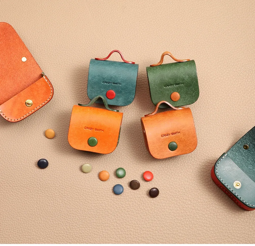Leder Druckknöpfe mit Lederüberzug 10 mm für Geldbörsen Taschen Lederhandwerk